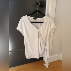 Elegant White Blouse with Knot Detail